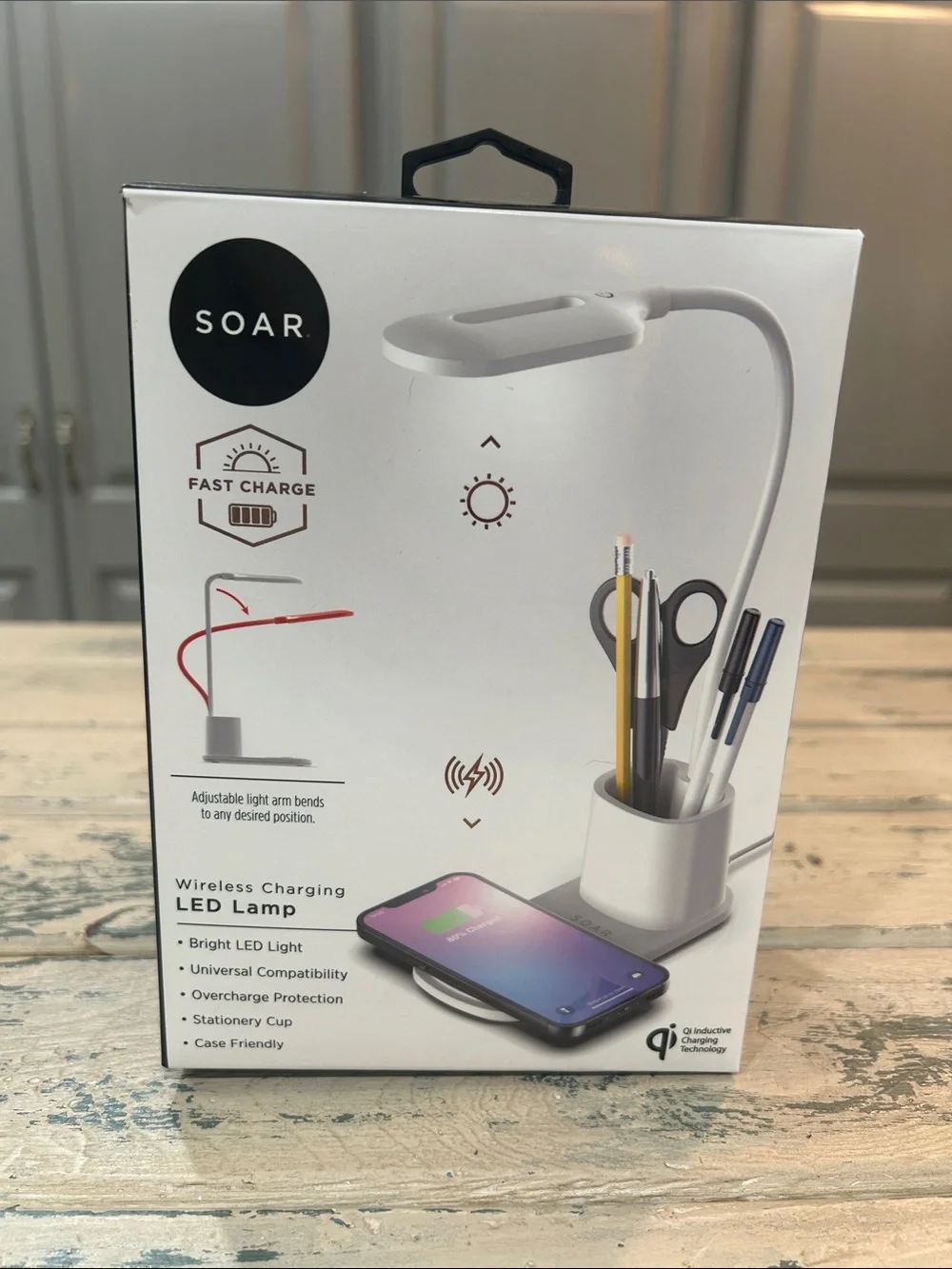 NWOT Soar Wireless Cell Phone Charging LED Lamp Pen Cup Qty 1 - Black or White